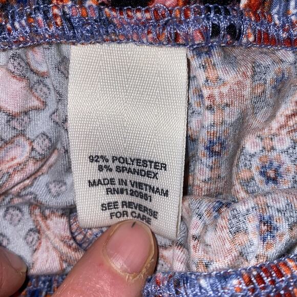 Mudd Sueded Jersey Paperbag Waisted Joggers Tapered Ankle Floral & Paisley EUC - Picture 6 of 12